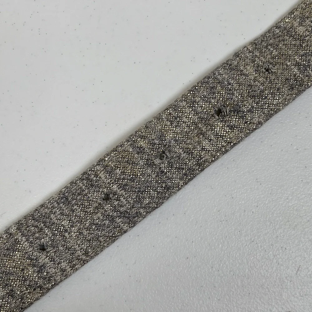 Vintage Women's Gray White Crochet Lace Fabric Belt 13 Y2K Boho Coquette Cottage